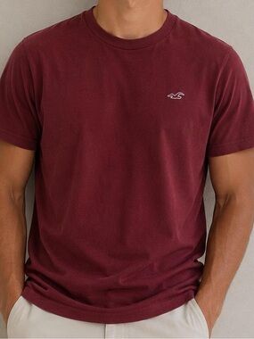 Hollister "Must Have Collection" Burgundy Crew Neck Tee - Size XS